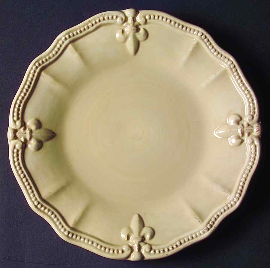 Fleur De Lis Cream Salad/Dessert Plate by Artimino-1