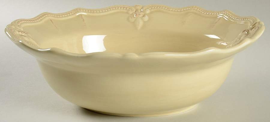 Fleur De Lis Cream 12" Oval Serving Bowl by Artimino-1