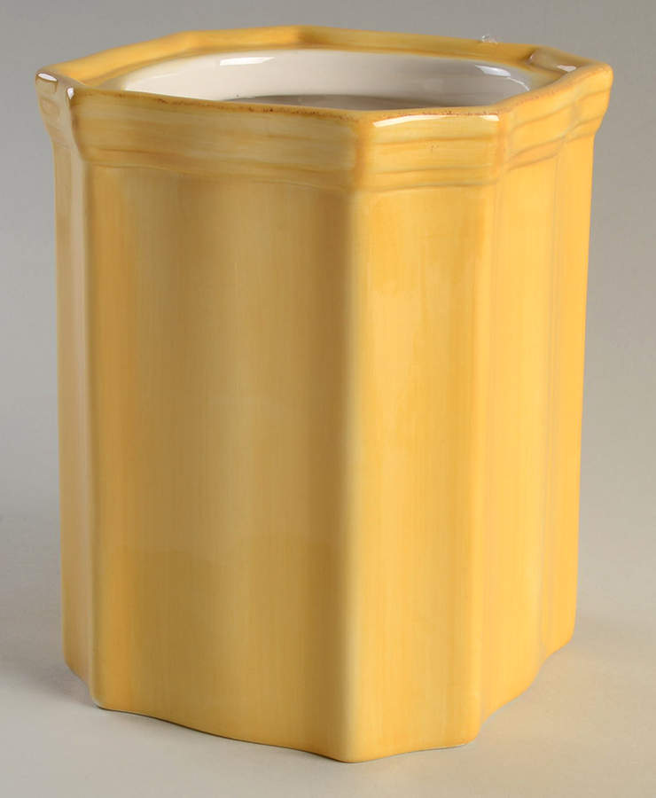 Fleur de Lis Yellow Medium Canister No Lid by Artimino-1
