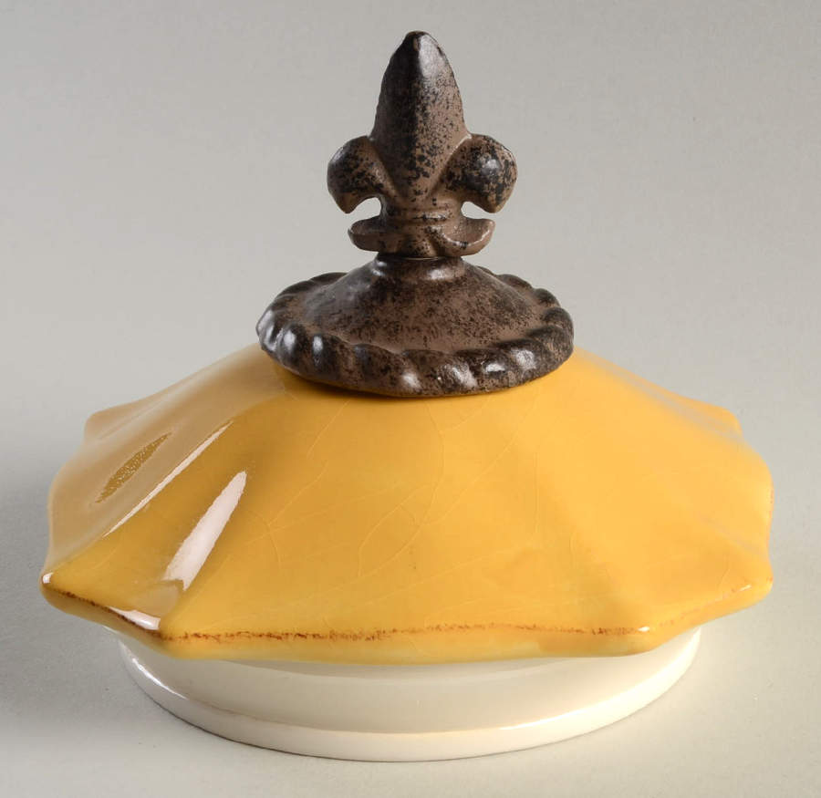 Fleur de Lis Yellow Lid for Medium Canister by Artimino-1
