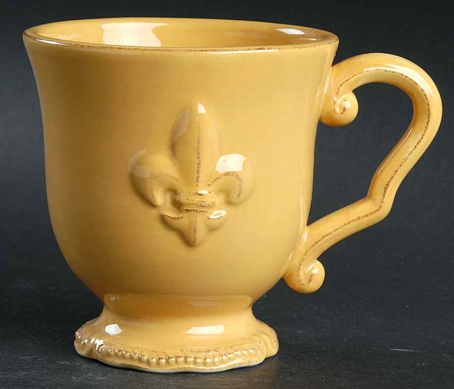 Fleur de Lis Yellow Mug by Artimino-1