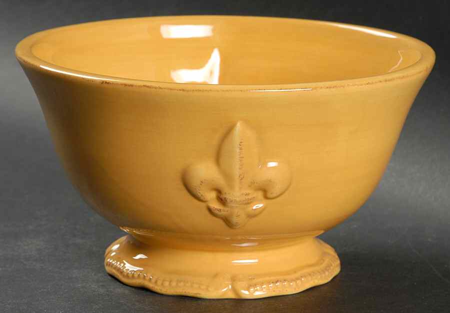 Fleur de Lis Yellow Soup/Cereal Bowl by Artimino-1