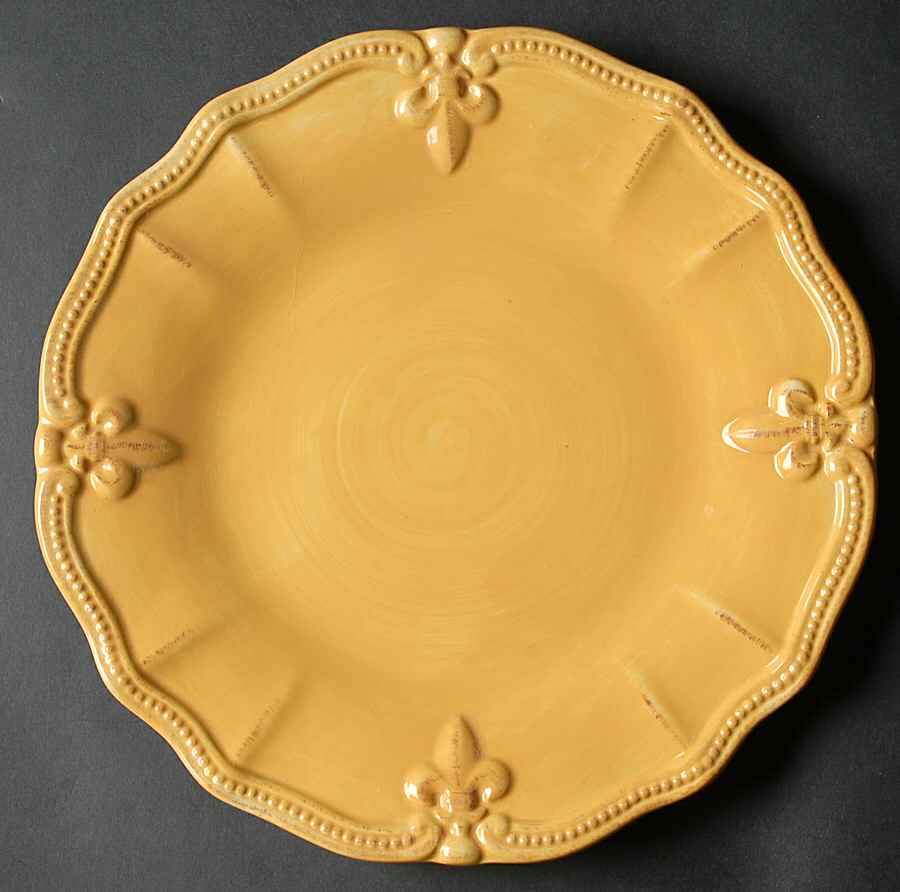 Fleur de Lis Yellow Dinner Plate by Artimino-1