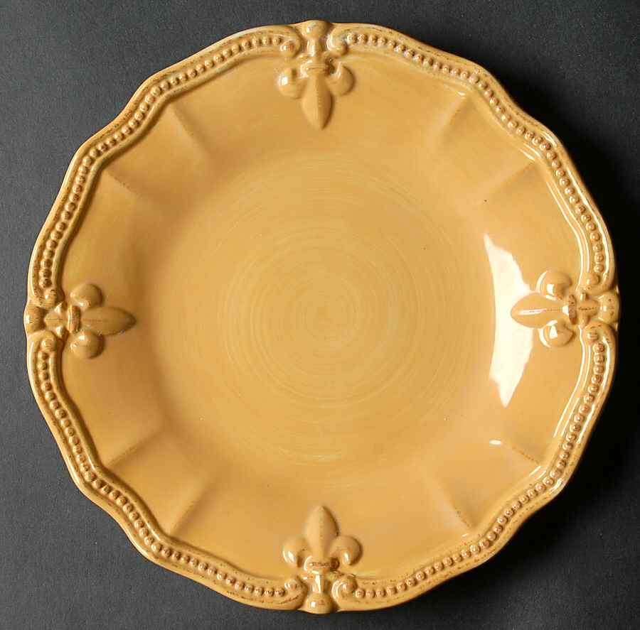 Fleur de Lis Yellow Salad/Dessert Plate by Artimino-1