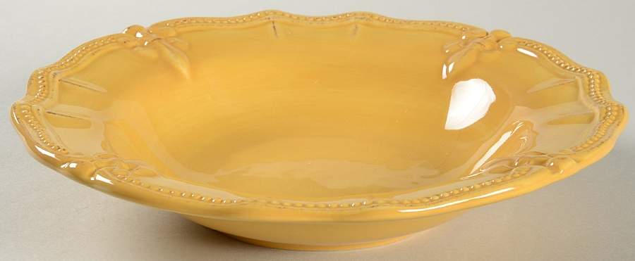 Fleur de Lis Yellow Large Rim Soup Bowl by Artimino-1