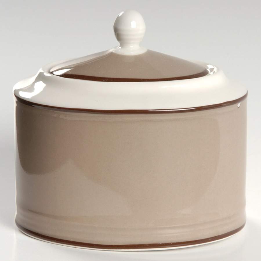 Symphony Taupe Sugar Bowl & Lid by 222 Fifth (PTS)-1