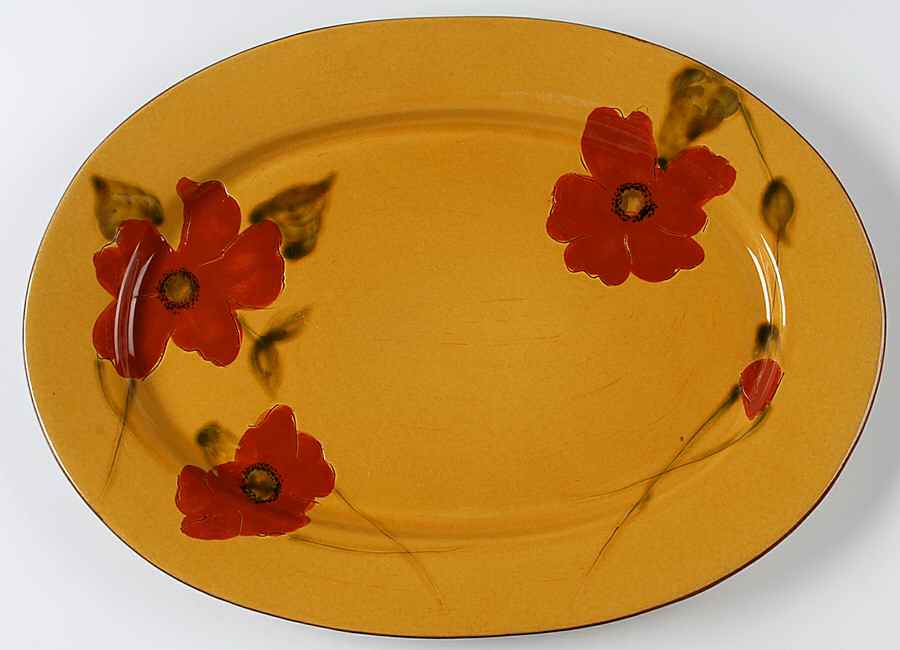 Flowers of Paradise 18" Oval Serving Platter by Ambiance-1