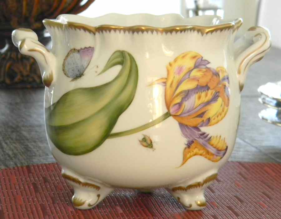 Studio Collection (Florals) Round Ruffled Cachepot by Anna Weatherley-1