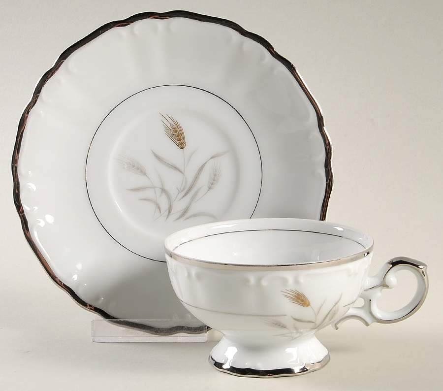 Barbara Ann Footed Cup & Saucer Set by American Queen-1
