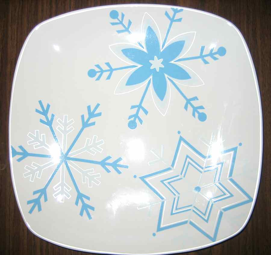 Snowflakes Blue Dinner Plate by 222 Fifth (PTS)-1