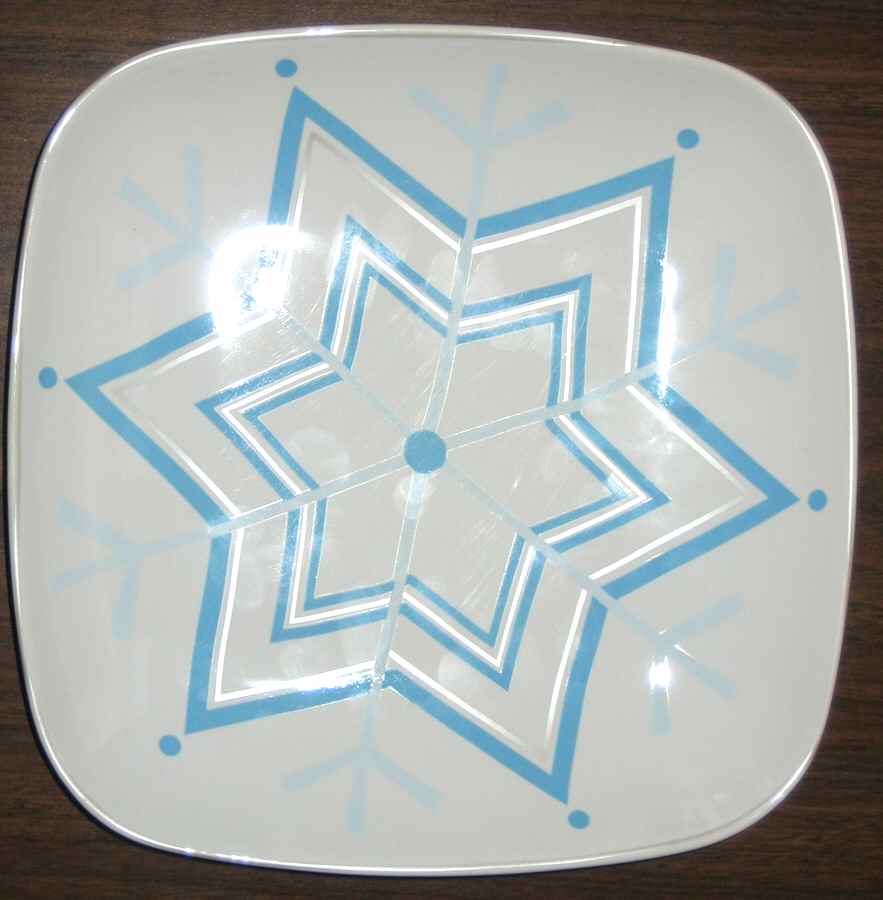 Snowflakes Blue Salad Plate by 222 Fifth (PTS)-1