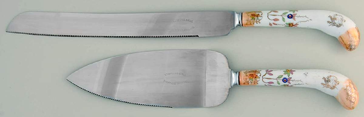 Floraine (Orange) (2 Pc) Cake Set (Knife and Server) by A & E Lewis (Germany)-1