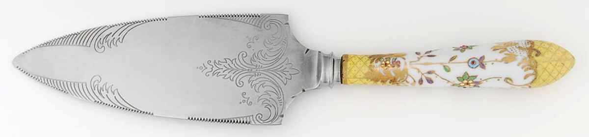 Floraine (Yellow) Pie Server with Stainless Blade by A & E Lewis (Germany)-1