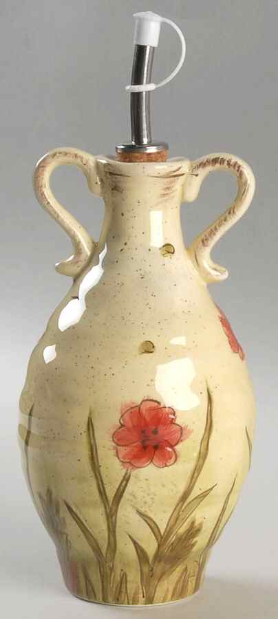 Scribed Poppy Oil Jar & Drizzle Spout by Ambiance-1