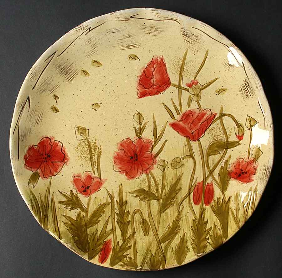 Scribed Poppy Dinner Plate by Ambiance-1