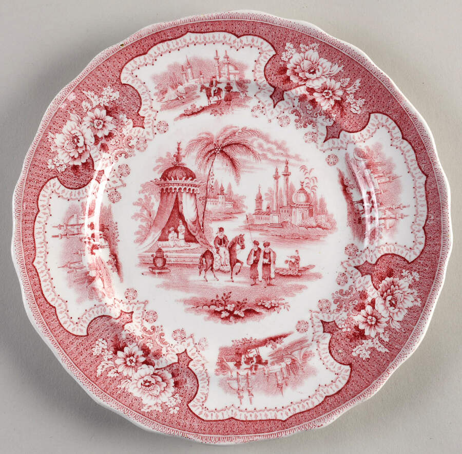 Palestine Red Luncheon Plate by Adams China-1