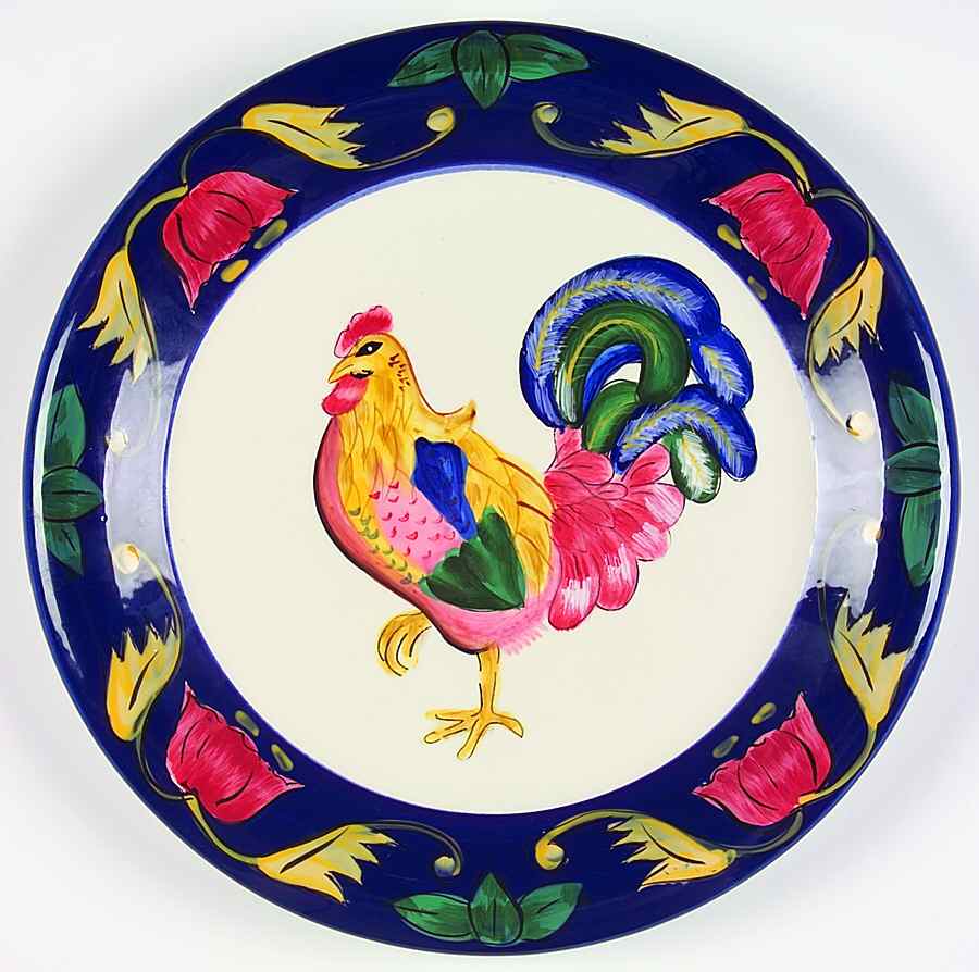 Regal Rooster (Hand Painted) Dinner Plate by 222 Fifth (PTS)-1