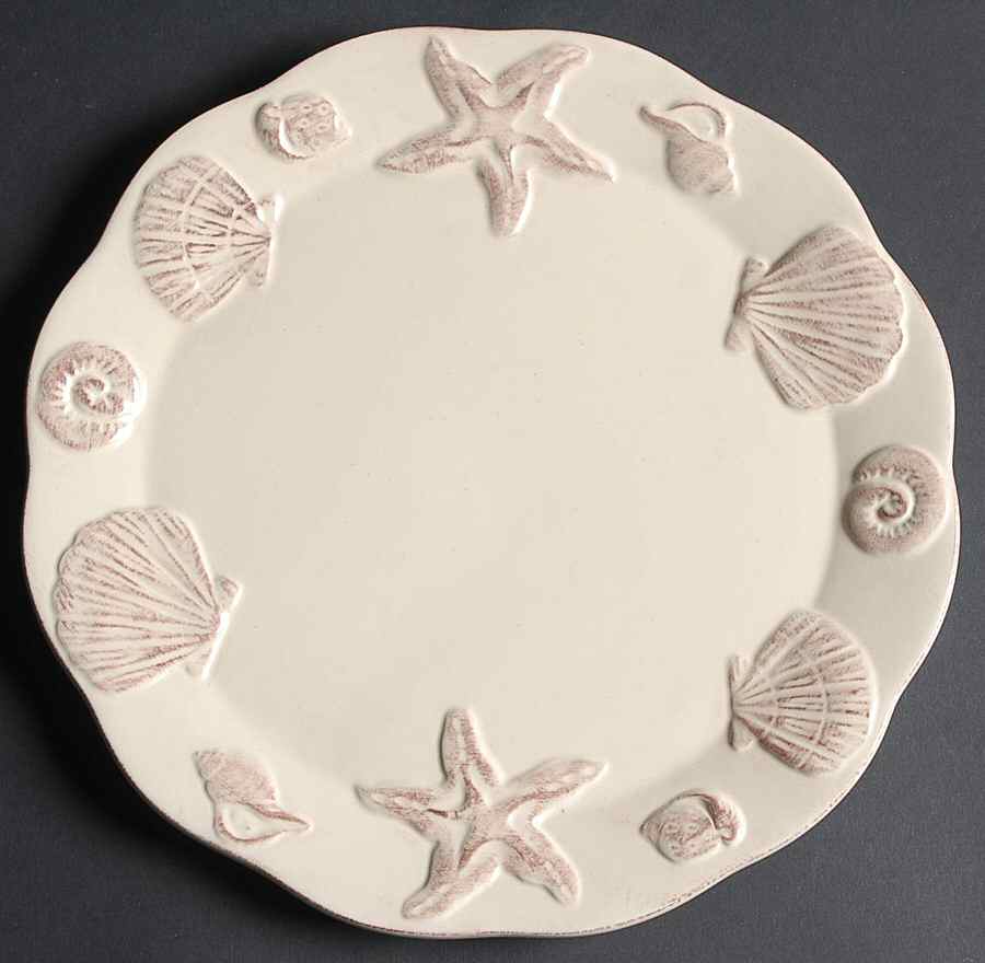 By the Sea Cream Dinner Plate by Ambiance-1