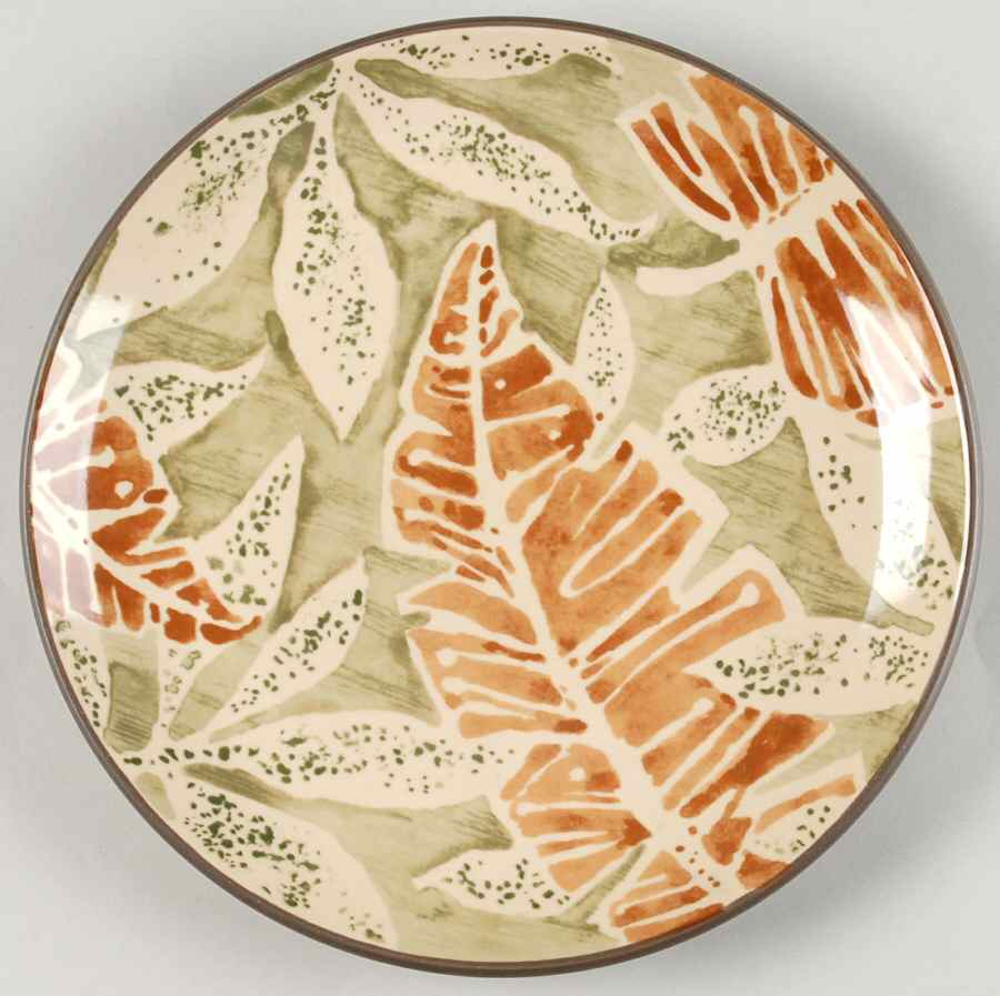 Khaki Leaves Salad Plate by 222 Fifth (PTS)-1