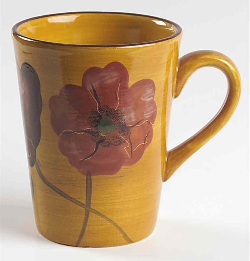 Fleur Rouge (Country French, Brown Trim) Mug by Ambiance-1