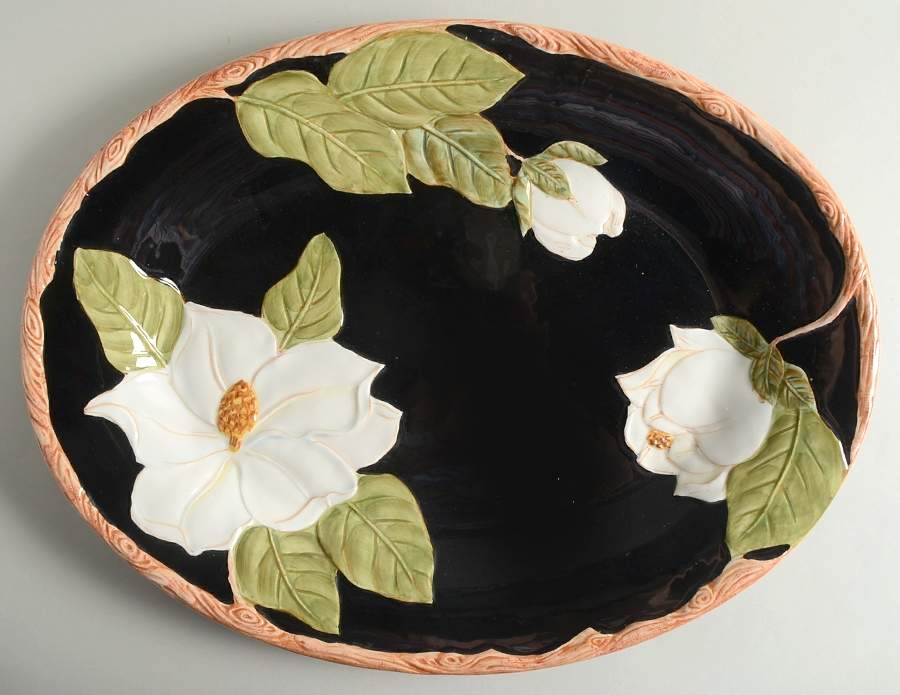Magnolia Charm 18" Oval Serving Platter by Artimino-1