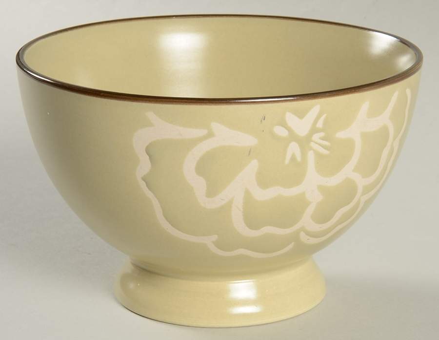 Flower Wax Taupe Soup/Cereal Bowl by Abbey Hill-1
