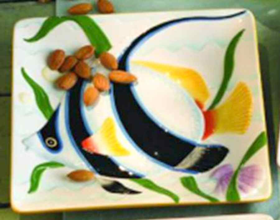 Tropical Fish Square Salad/Dessert Plate by American Atelier-1