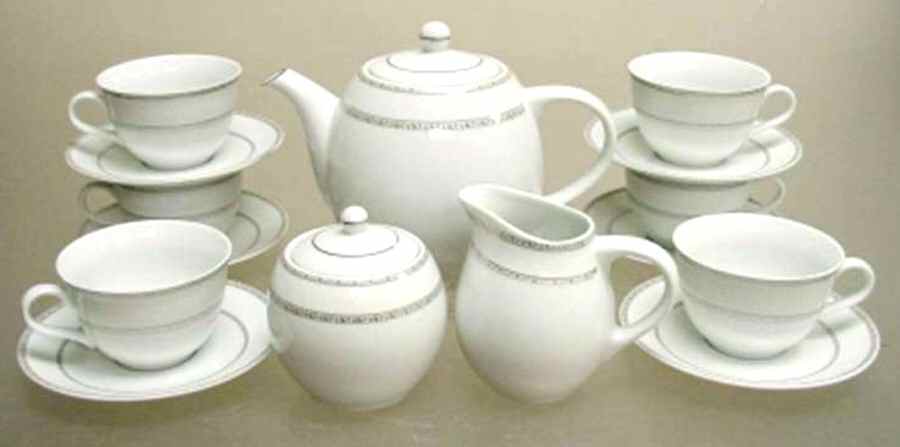 Platinum Flower Flat Cup & Saucer Set by American Atelier-1