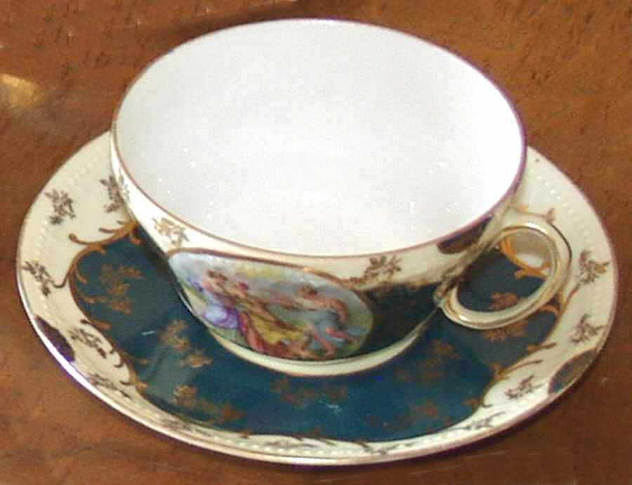 AUS395 Flat Demitasse Cup & Saucer Set by Austria-1