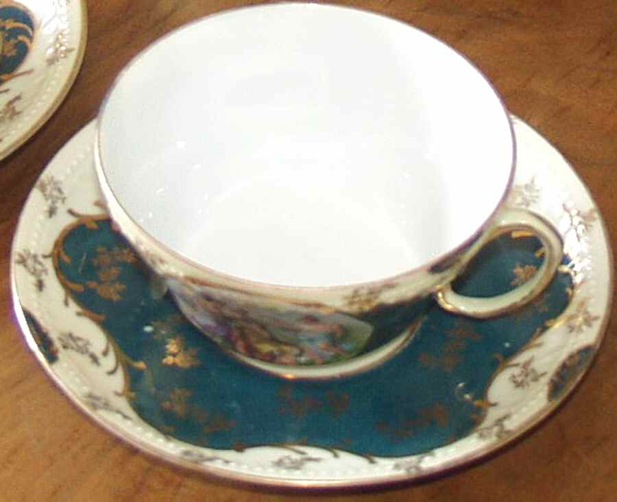 AUS395 Flat Demitasse Cup & Saucer Set by Austria-1