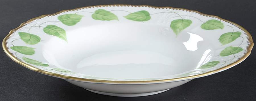 Shades of Green Large Rim Soup Bowl by Anna Weatherley-1