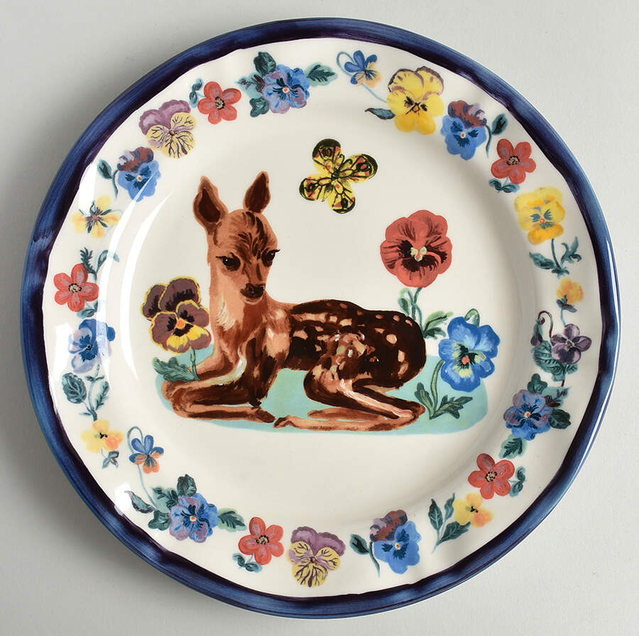 Francophile Dinner Plate by Anthropologie-1