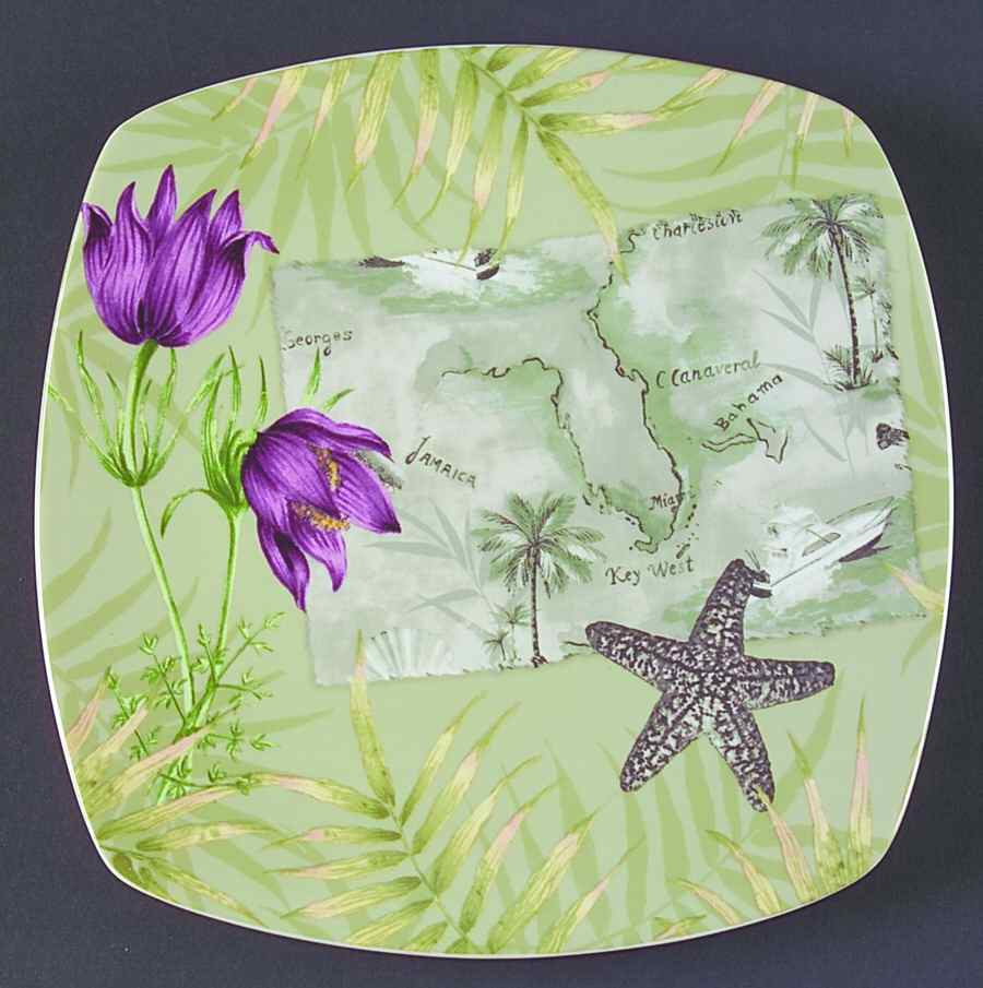 Travel Carribean Khaki Salad Plate by 222 Fifth (PTS)-1