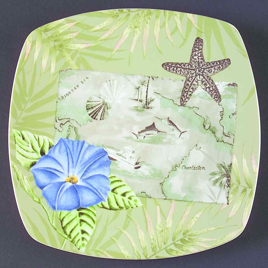 Travel Carribean Khaki Salad Plate by 222 Fifth (PTS)-1