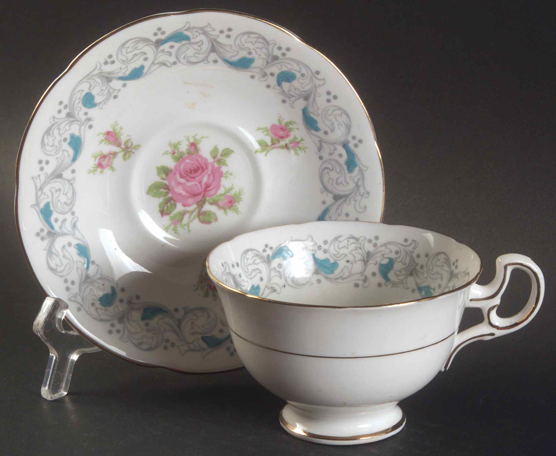 ADD98 Footed Cup & Saucer Set by Adderley-1
