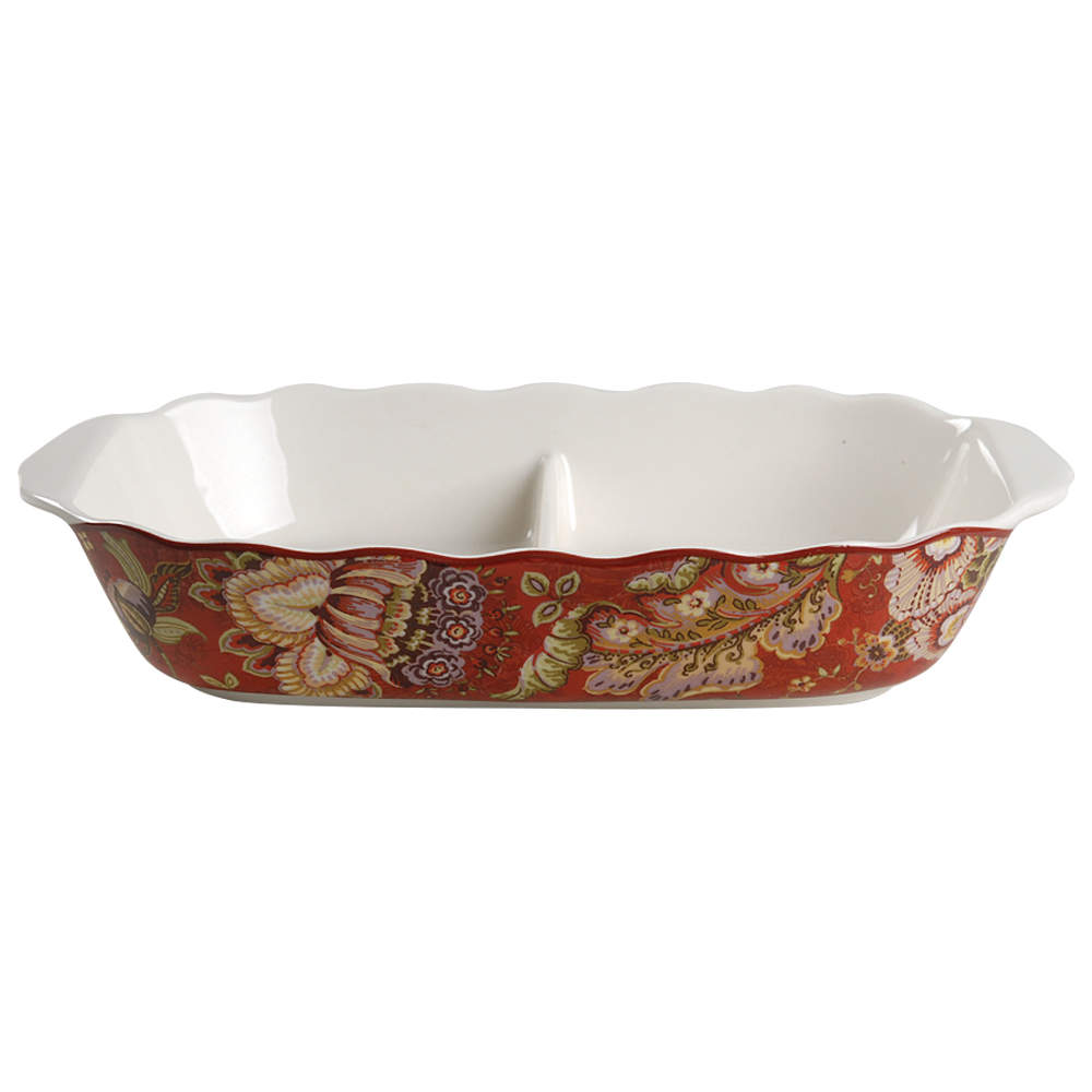 Gabrielle 11" Oval Divided Vegetable Bowl by 222 Fifth (PTS)-1