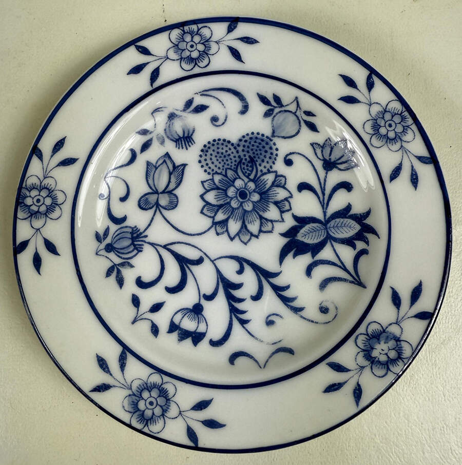Floraine (Blue Onion) Butter Pat by A & E Lewis (Germany)-1