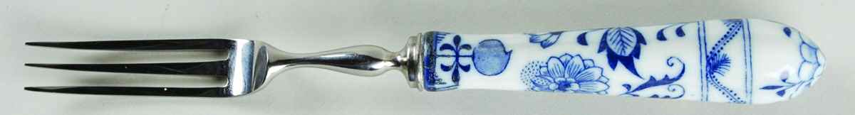 Floraine (Blue Onion) Individual Fruit Fork with Stainless Tines by A & E Lewis (Germany)-1