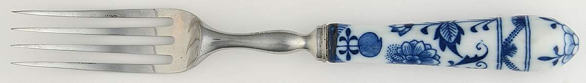 Floraine (Blue Onion) Dinner Fork (7 3/8" or Smaller) by A & E Lewis (Germany)-1