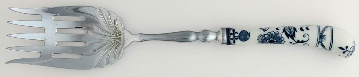 Floraine (Blue Onion) Oversize Cold Meat Fork by A & E Lewis (Germany)-1