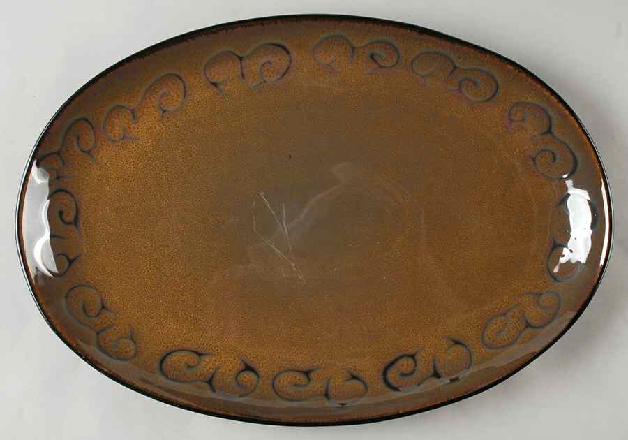 Sunburst Green 16" Oval Serving Platter by Ambiance-1