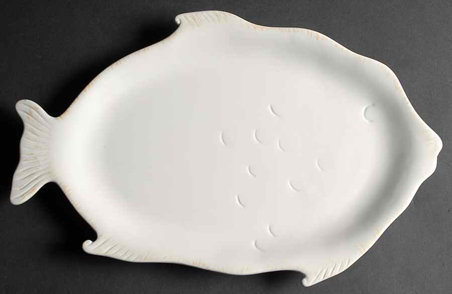By the Sea Blue White 16" Figural Platter by Ambiance-1