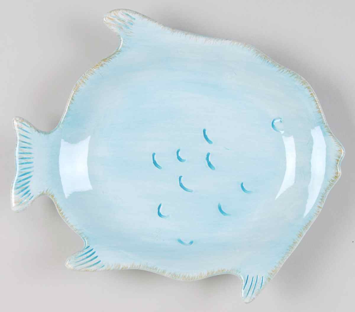 By the Sea Blue White Figural Salad Plate by Ambiance-1