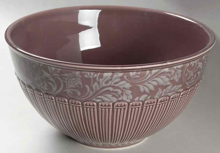 Brocade Mauve 9" Salad Serving Bowl by Ambiance-1
