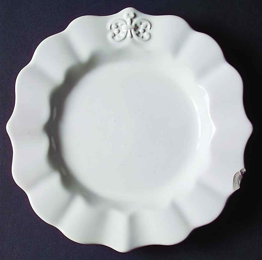Beauregard White Salad/Dessert Plate by Antheor (France)-1