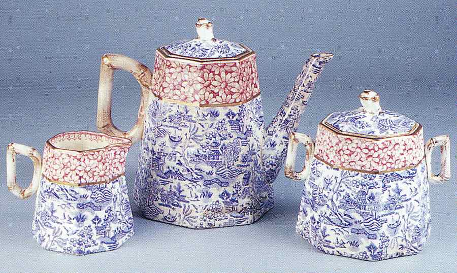 Daisy Red and Blue Creamer by Adderley-1