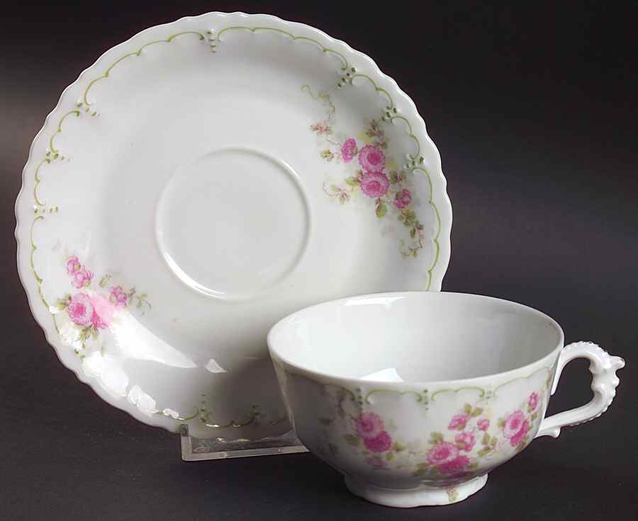 AUS397 Footed Cup & Saucer Set by Austria-1