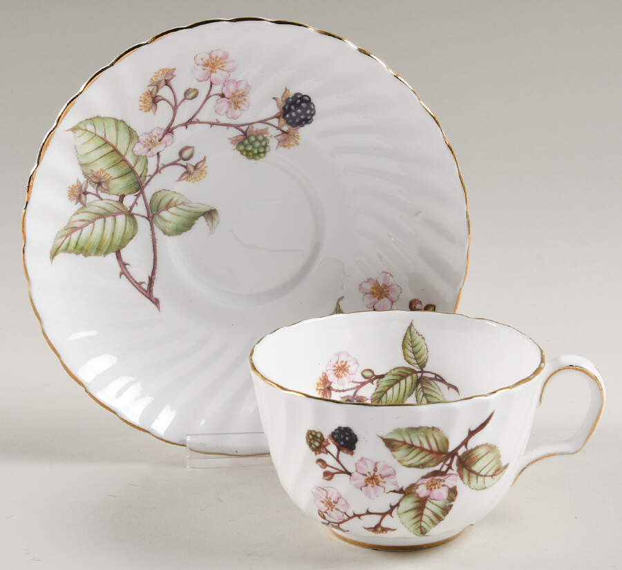 Bramble (H545) Footed Cup & Saucer Set by Adderley-1