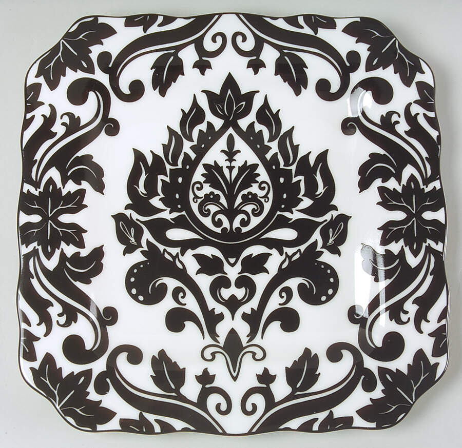 Muse Black Square Dinner Plate by 222 Fifth (PTS)-1