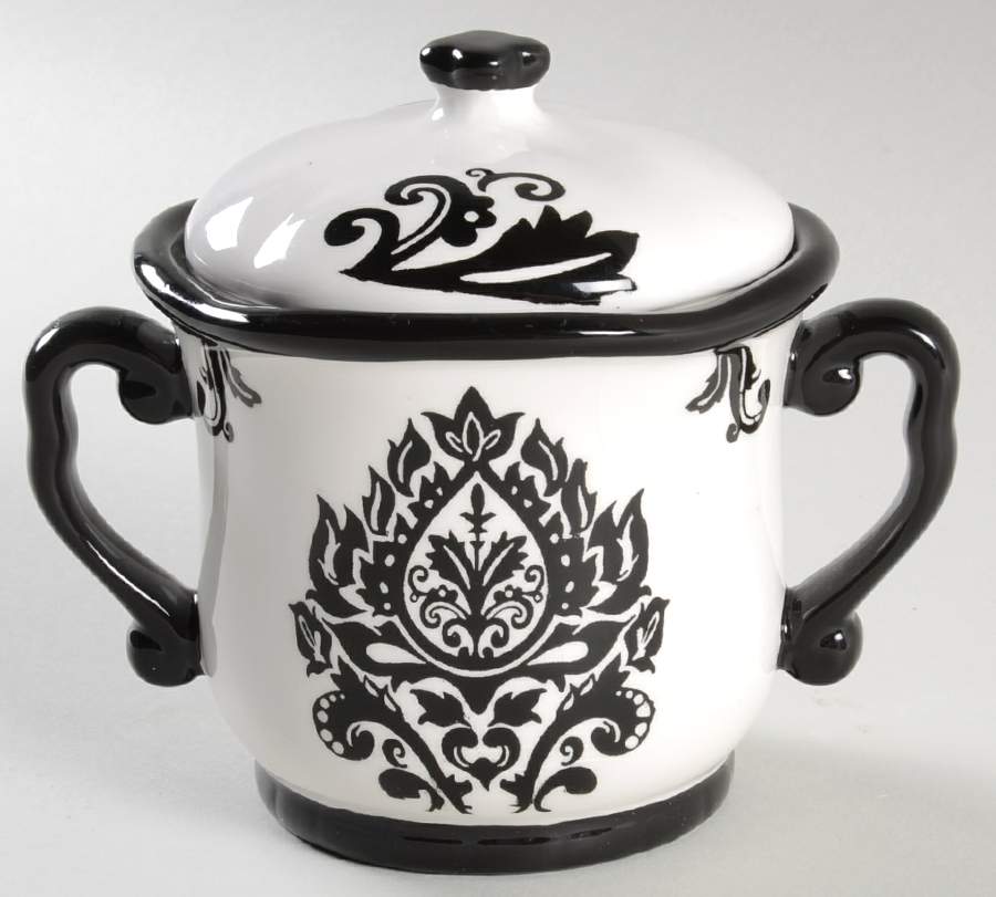 Muse Black Sugar Bowl & Lid by 222 Fifth (PTS)-1